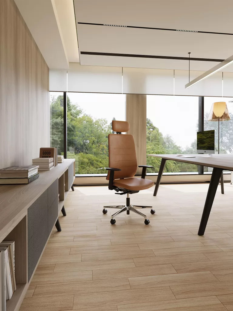 Elegância e bem-estar em cada detalhe da cadeira de escritório ergonómica VERTA.