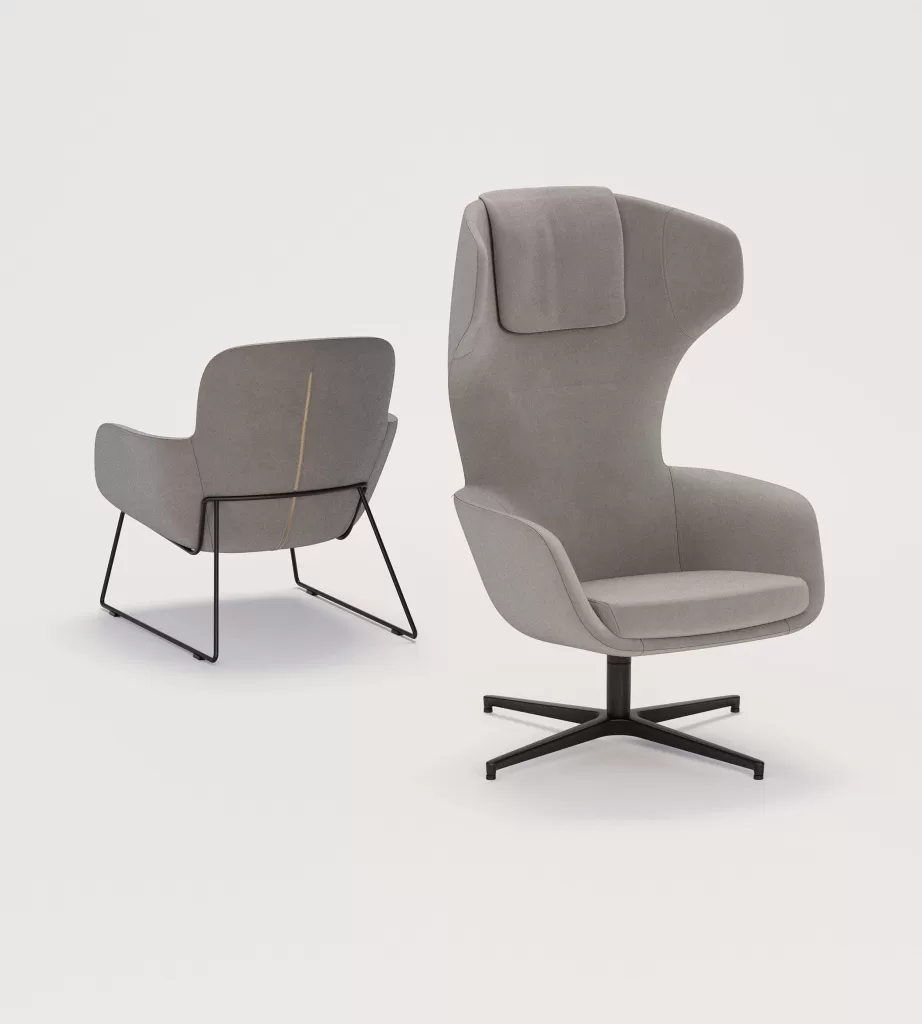 Poltrona Zenith com estética contemporânea e acabamento premium.