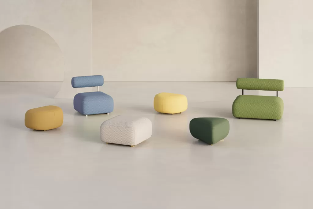 Sofá modular Bold com estrutura sólida e acabamento sofisticado.