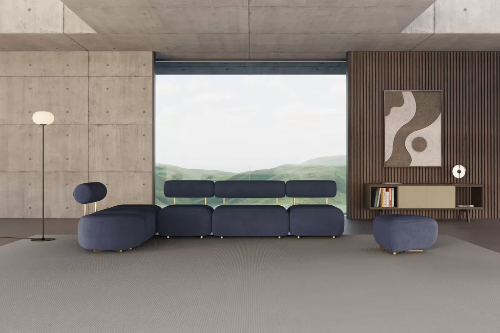 Sofá Bold de design modular e estética minimalista.