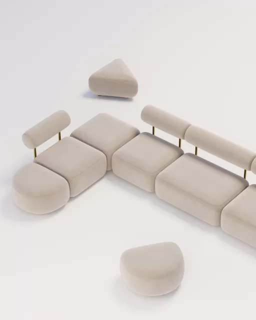 Sofá modular Bold com design minimalista e estrutura durável.